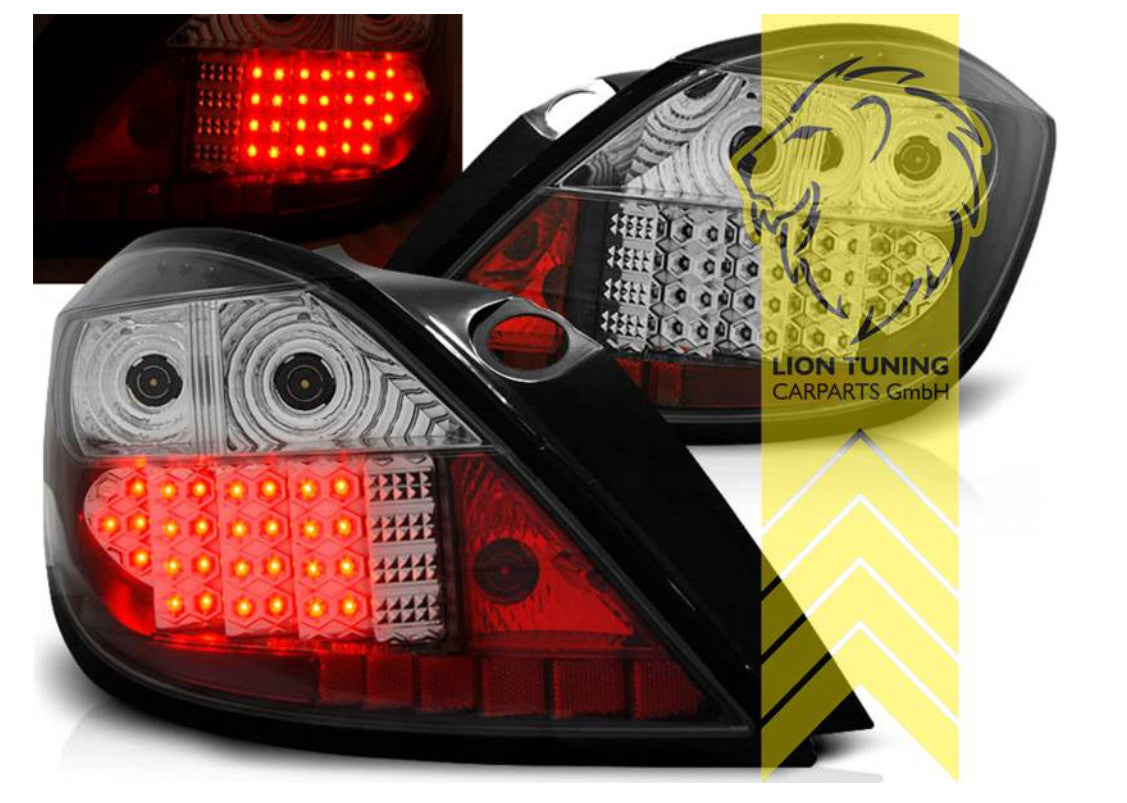 UK LT Pair LED Lightbar Rear Lights Vauxhall Opel Astra H L48 04-09 Facelift Black LHD