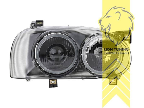 LT Headlights DE double headlights VW Golf 3 91-99 1H1 1E7 1H5 black smoke LHD