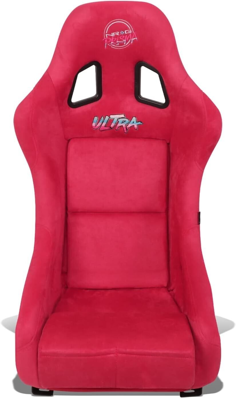 UK STOCK NRG PRISMA ULTRA x1 Universal Sports Bucket Seat Red Alcantara MEDIUM