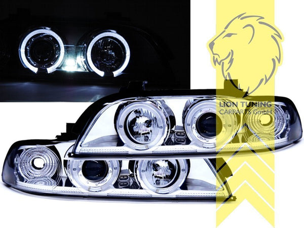LT Pair CCFL LED DRL Halo Headlights BMW E39 Limousine Touring chrome 95-00 LHD
