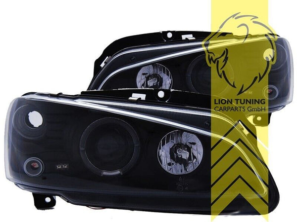 LT LED DRL Angel Eye Halo Ring Headlights Peugeot 106 2 Type 1 96-04  black LHD