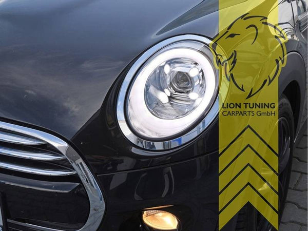 LT 2026 LED DRL Lightbar Halo Ring Headlights Mini F55 F56 F57 JCW Black LHD