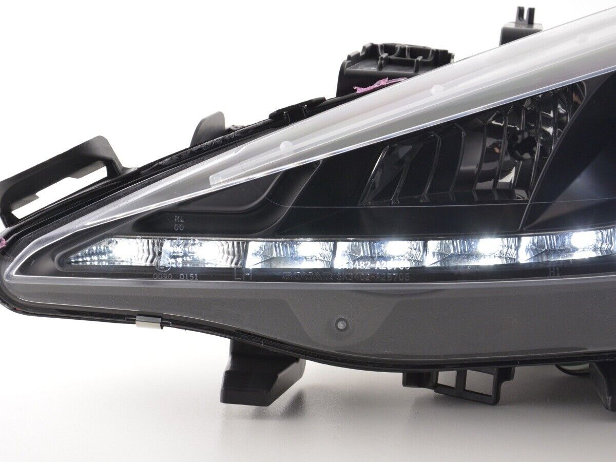 FK Pair LED DRL Halo Projector Lightbar Headlights Peugeot 207 06+ Black RHD