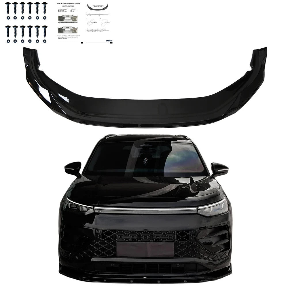 OW Front Bumper Lip Splitter Valance VW Tayron R-Line Mk1 2025+ Gloss Black