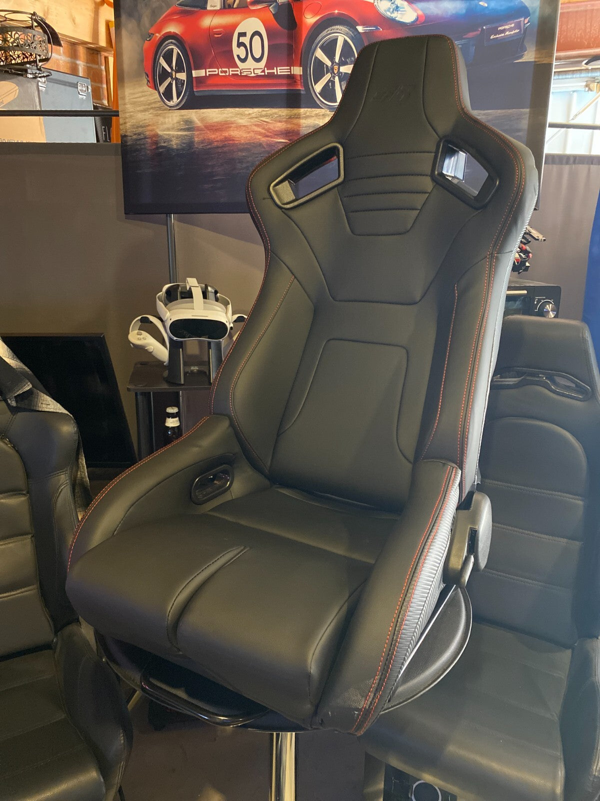 UK Stock Simoni Racing Emerson Universal Supercar Bucket Seat x1 Black Carbon Red Stitch