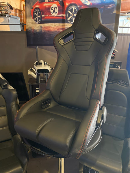 UK Stock Simoni Racing Emerson Universal Supercar Bucket Seat x1 Black Carbon Red Stitch