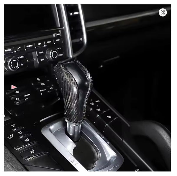 Porsche Cayenne 11-17 Red Carbon Fibre Gear Shift Sifter Knob Cover Red or Black