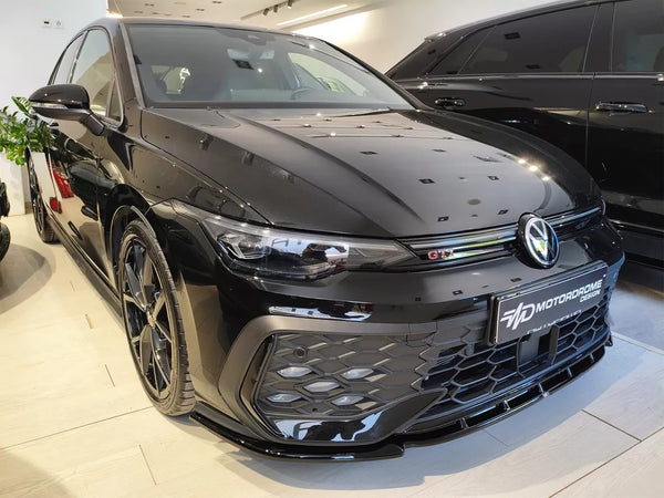 Motordrome Front Bumper Splitter  Golf Mk8 Facelift GTI GTE R-Line Black Gloss