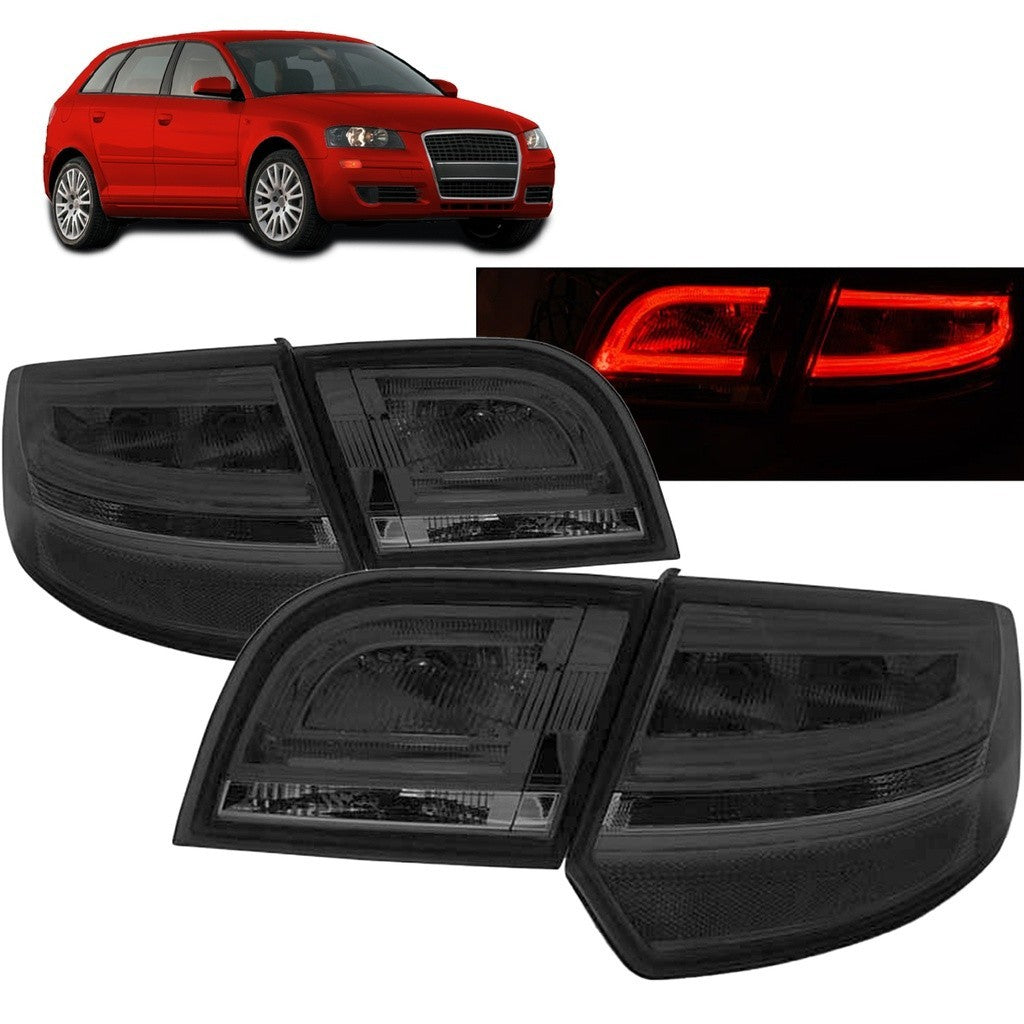 AMCP Pair LED Lightbar Rear Lights Tail Lamps AUDI Q7 06-09 Red Smoke LHD