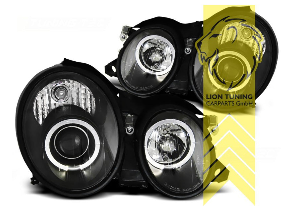 LT Halogen LED DRL Halo Headlights Mercedes CLK C208 Coupe A208 Cabrio black LHD