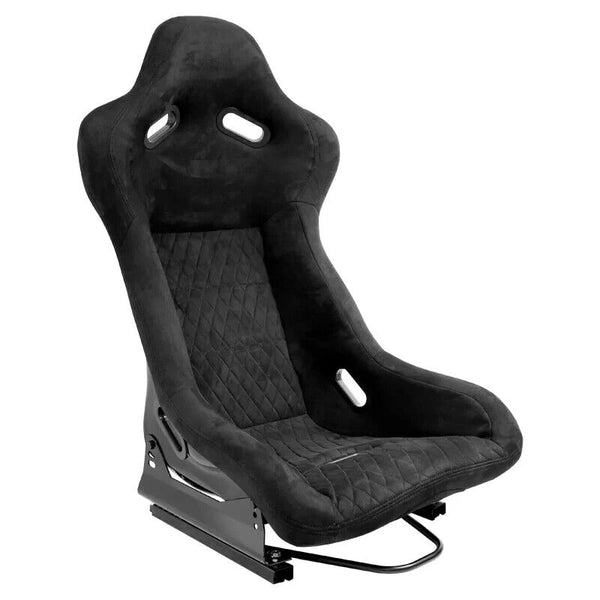 ATS x1 Luxe Universal Sports Bucket Seat Black on Black Diamond Stitch Alcantara