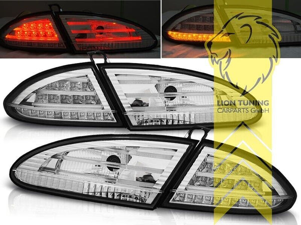 LT Pair LED DRL Lightbar Rear lights Seat Leon 1P white chrome 05-09 LHD