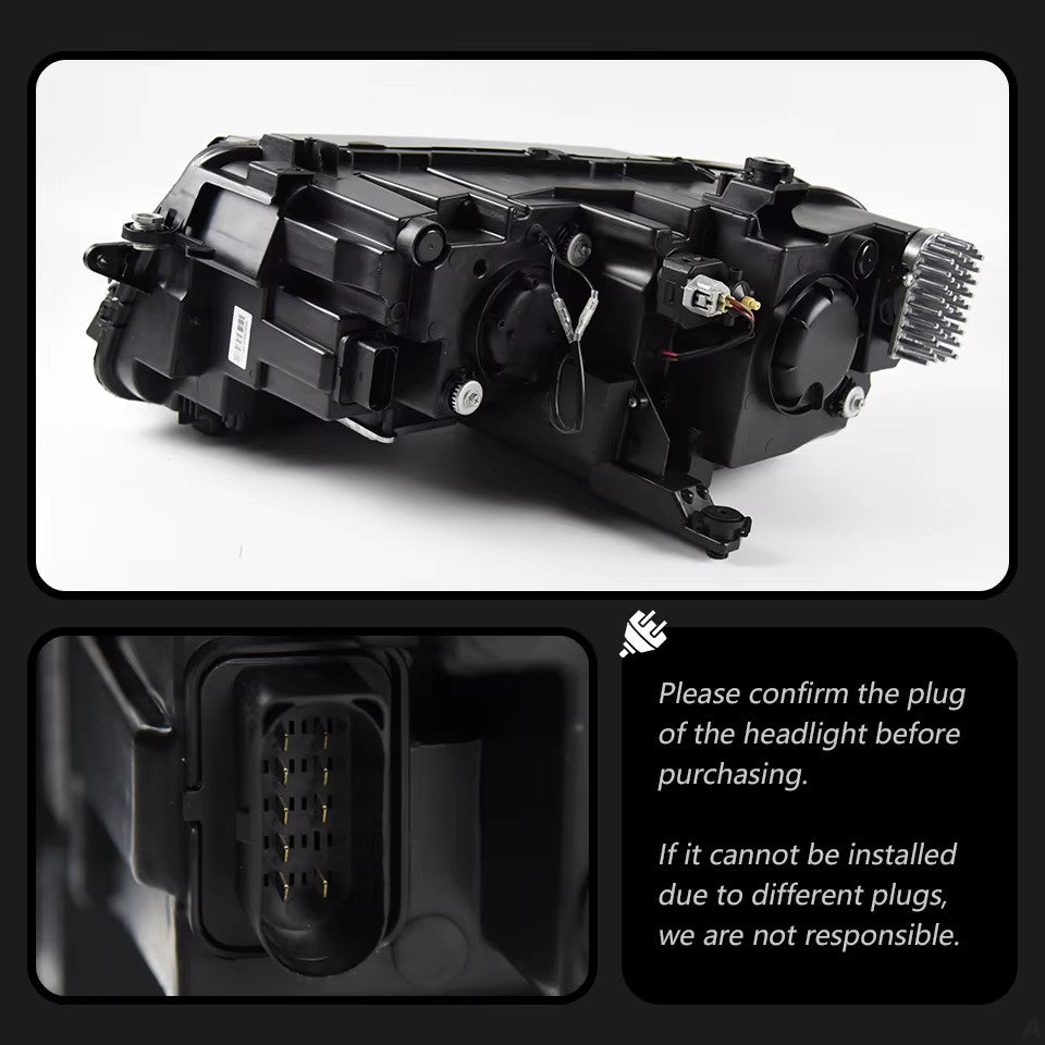 AKD Pair 17-21 VW Tiguan LED DRL Dynamic Lightbar Headlights LHD