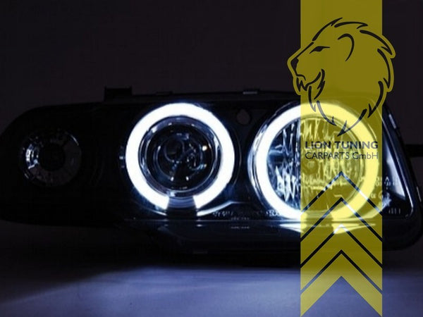 LT Pair LED DRL Angel Eye Headlights Opel Vauxhall Opel Astra F 94-00 chrome LHD