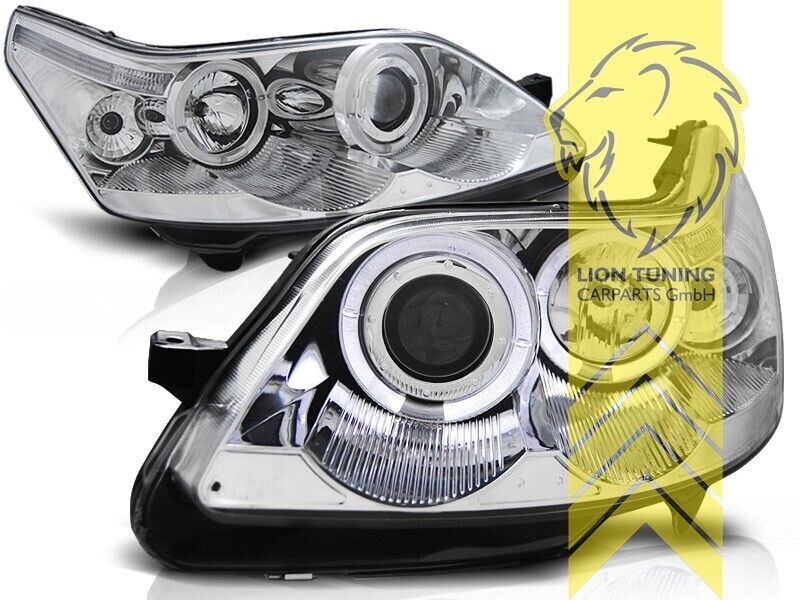 LT Pair LED DRL Angel Eye Halo Ring Headlights Citroen C4 LA LC 04-08 Chrome LHD