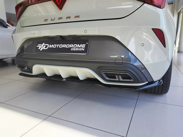 Motordrome Rear Splitter Diffusor Cupra Leon Mk1 Hatchback 2020- Black Gloss ABS