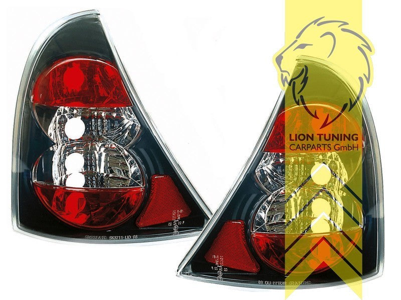 LT Pair Halogen Rear Lights Tail Lamps Renault Clio B 98-01 BB CB LB black LHD