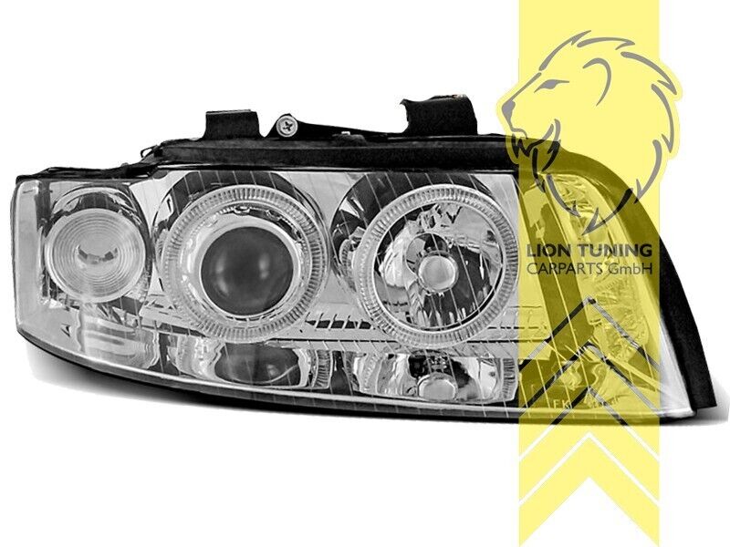 LT LED DRL Halo Headlights Audi A4 B6 8E Sedan Avant 00-04 chrome LHD