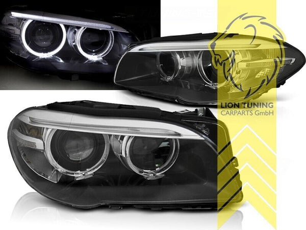 LT LED DRL Lightbar Headlights BMW F10 Limo F11 Touring 10-13 Xenon Black LHD