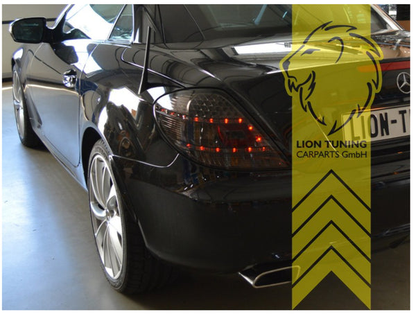 UK LT Pair LED Lightbar DRL Rear Tail Lights Mercedes SLK R171 04-11 black LHD