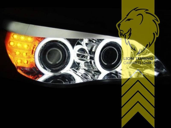 LT Pair LED DRL Headlights BMW E60 Sedan E61 Touring black XENON LHD