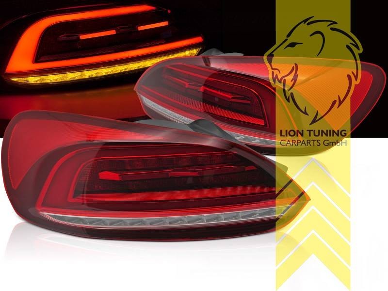 LT Pair LED Lightbar Rear Lights Tail VW Scirocco 3 137 138 08-14 red white LHD