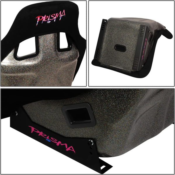 x1 Individual NRG Prisma NRG-FRP-302BK-ULTRA Bucket Seat L Black Side Mounts