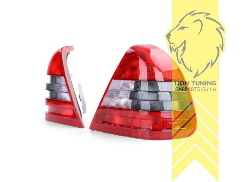 LT Pair Halogen Rear Lights Mercedes W202 C-Class 93-97 sedan red white LHD