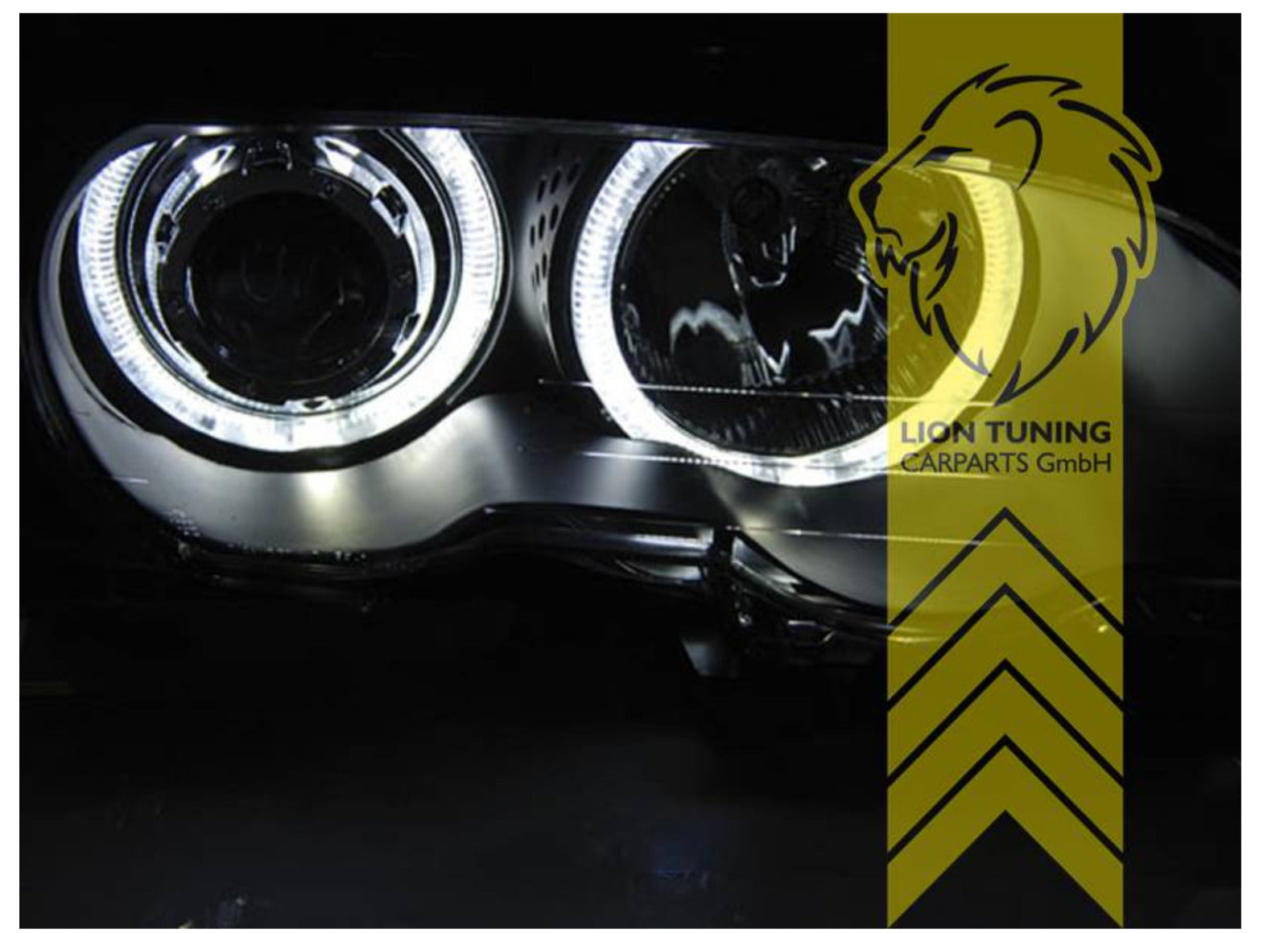 LT LED DRL Angel Eye Halo Ring Headlights BMW E46 Coupe Cabrio black 99-03 LHD