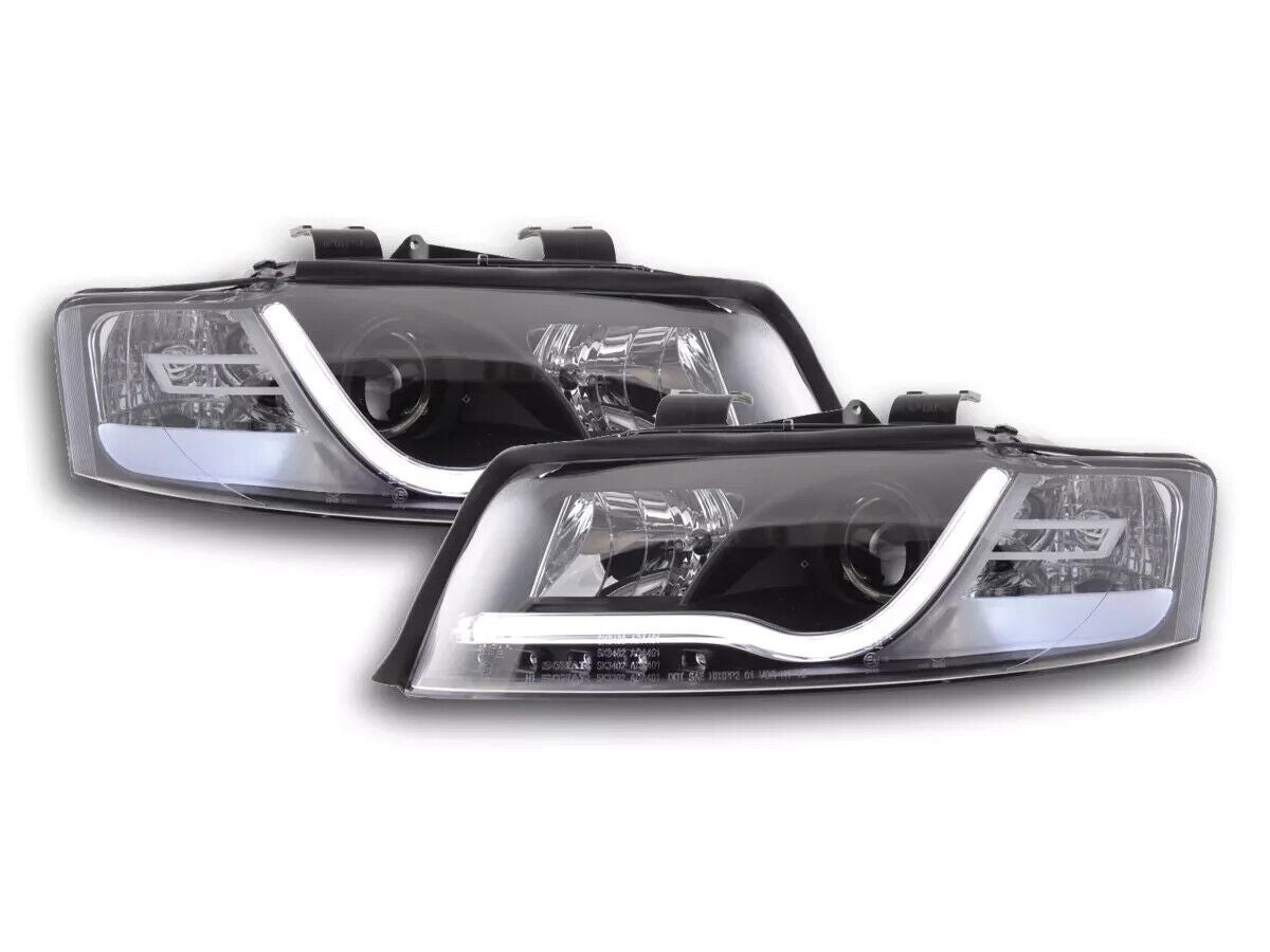 FK Pair LED DRL Lightbar Halo Headlights Audi A4 type 8E 01-04 black RHD S4