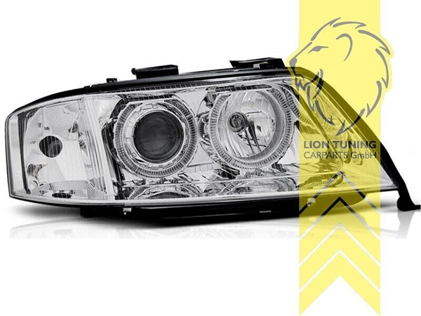 LT LED DRL Halo Headlights Audi A6 C5 4B FL 01-04 Sedan Avant chrome XENON LHD