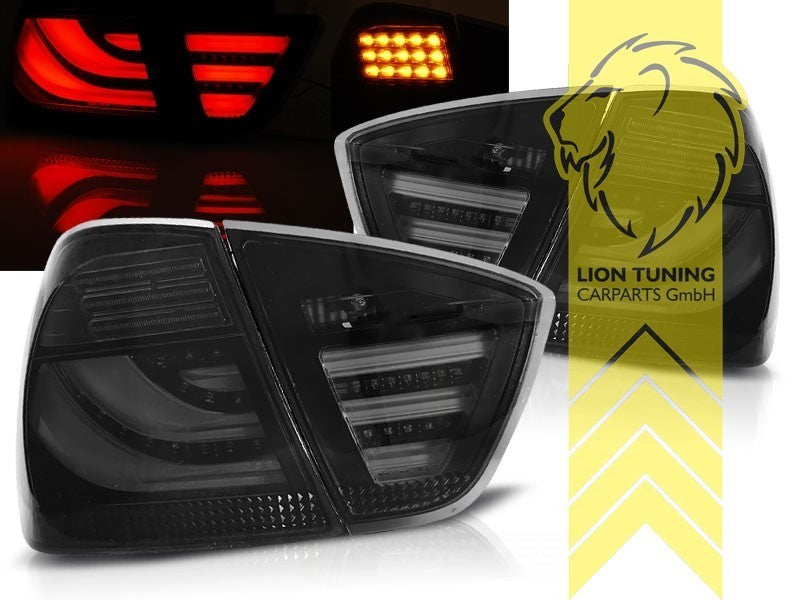 LT LED DRL Lightbar Rear Tail Lights BMW E90 S65 M3 Sedan Black Smoke LHD