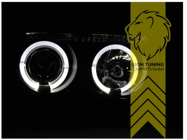 LT Pair LED DRL Lightbar Halo Ring Headlights VW Vento 1H2 H1 / H1 black LHD