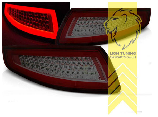 LT Pair LED DRL Lightbar Halo Ring Rear Tail Lights Porsche 911 997 red black