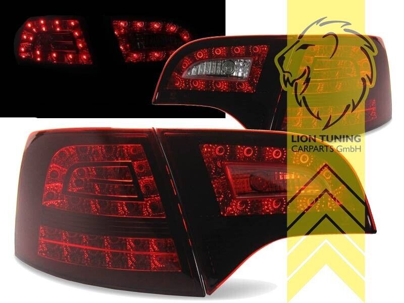 LT LED DRL Lightbar Rear Lights Audi A4 B7 8E Avant Red Black 04-08 LHD