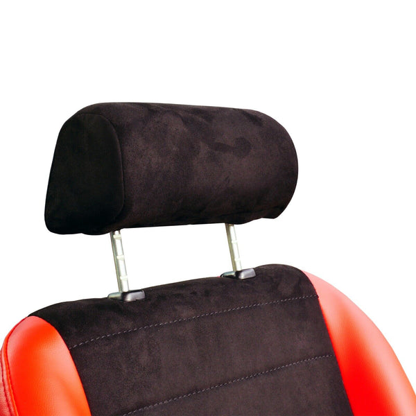 Simoni Racing Leather & Velvet Classic Vintage Retro x1 Bucket Seat Black & Red