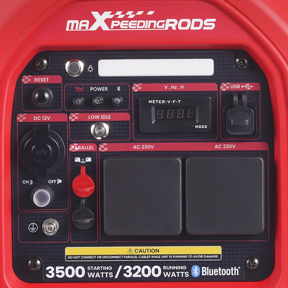 MXPR 3500W Portable Inverter Generator Quiet Camping Power Supply Digital Displa