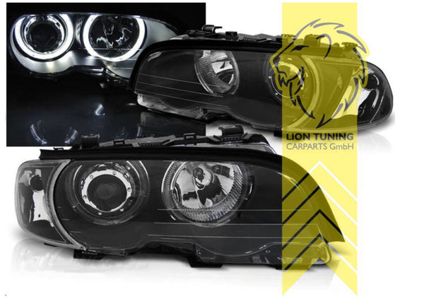 LT LED DRL Angel Eye Halo Ring Headlights BMW E46 Coupe Cabrio black 99-03 LHD