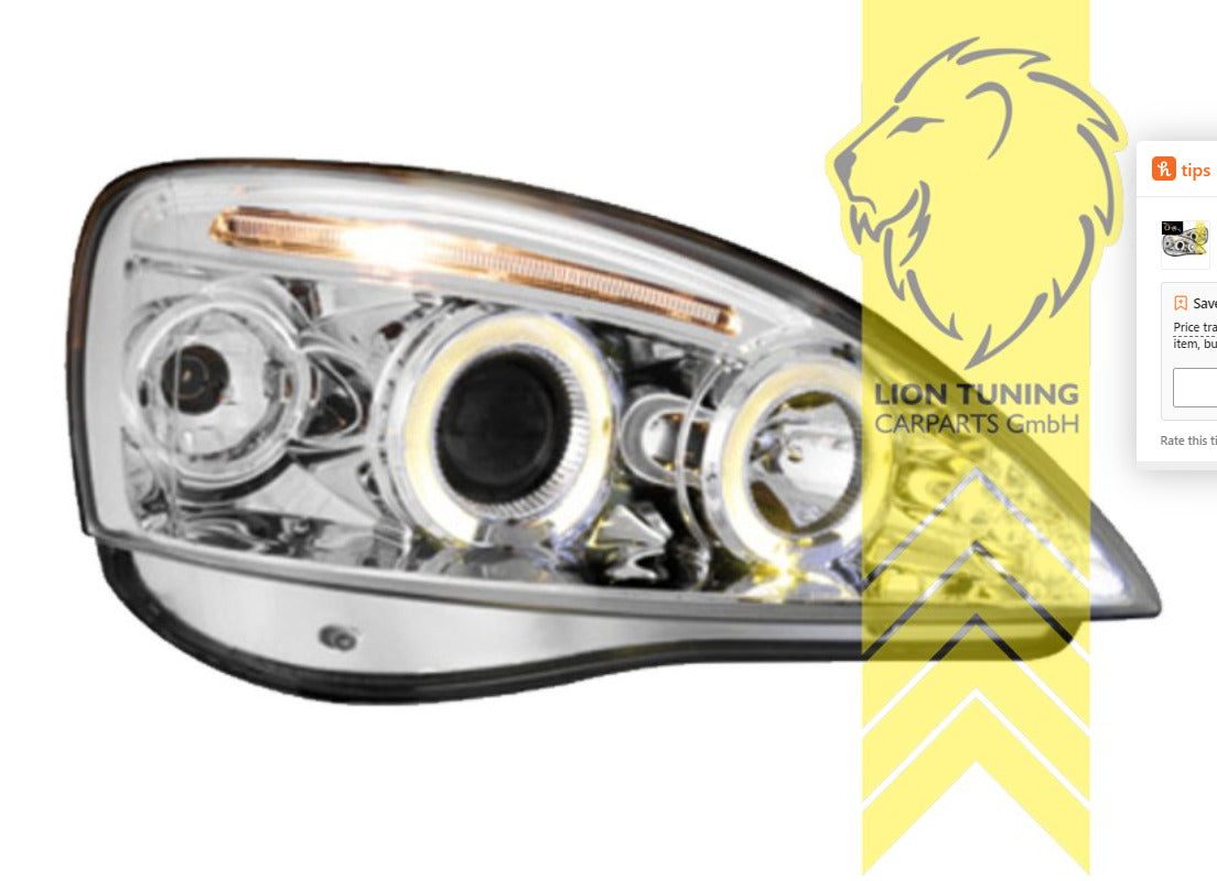 LT LED DRL Halo Ring Lightbar Headlights Opel Vauxhall Corsa C Combo chrome LHD