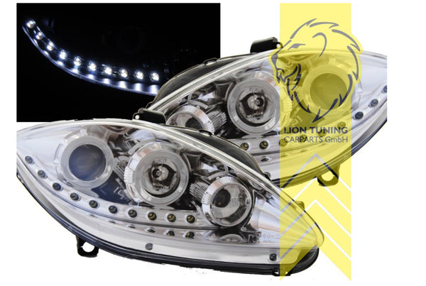 LT LED DRL Lightbar Headlights Seat Leon 1P Altea 5P Toledo 5P 04-09 chrome LHD