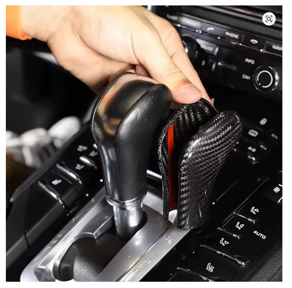 Porsche Cayenne 11-17 Red Carbon Fibre Gear Shift Sifter Knob Cover Red or Black