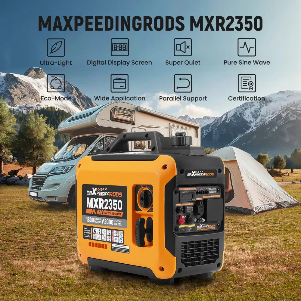MXPR Super Silent Suitecase Mobil 1.8KW-2KW Petrol Inverter Generator Camping