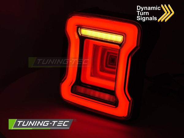 TT LED Lightbar Rear Tail Lamps CHRYSLER JEEP WRANGLER JL 18-23 SMOKE LHD