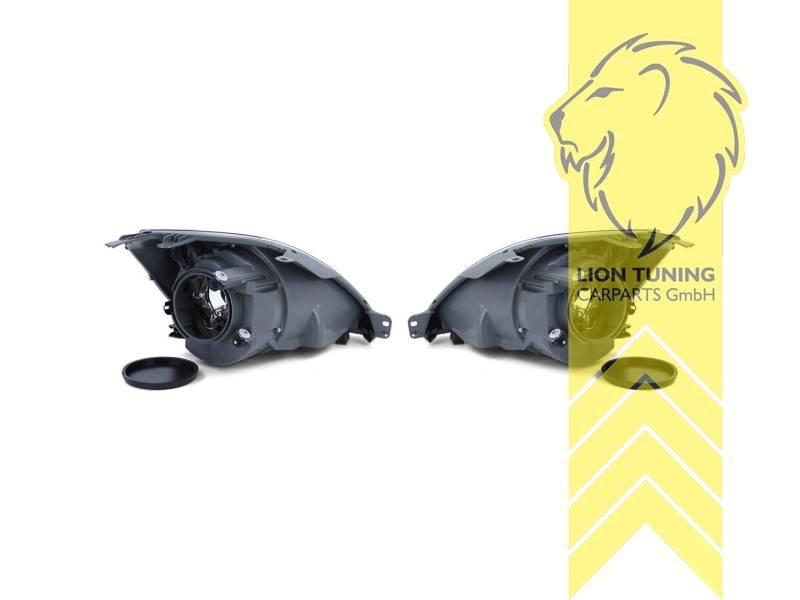 LT Pair Halogen Halo Headlights Headlamps Ford Fiesta 6 JH1 JD3 05-08 black LHD