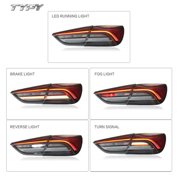 TYPY Pair LED DRL Lightbar REAR LIGHTS Maserati Quattroporte 13-21 Red Clear LHD