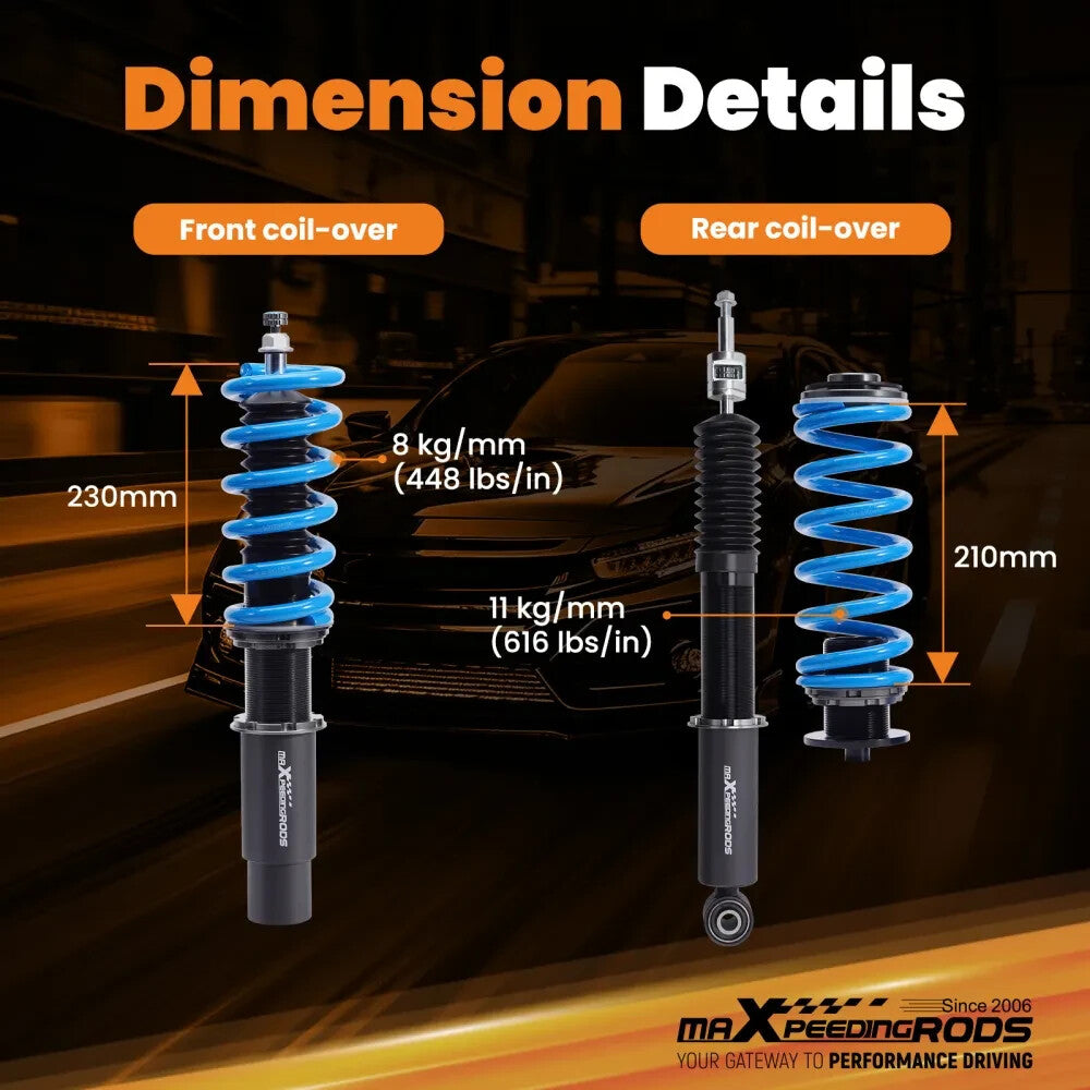 MXPR 24WAY Pro Performance Lowering Coilovers VW T6  VW MK5 MK6 GOLF JETTA 06-14