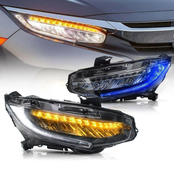 VLAND Honda Civic 10 Sedan Coupe Hatchback 16-21 LED DRL Lightbar Headlights