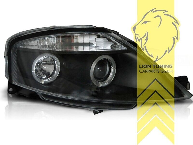 LT Pair LED DRL Angel Eye Halo Ring Headlights Citroen C3 FC 02-09 black LHD