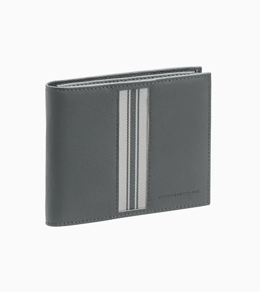 Genuine Porsche Wallet– Heritage grey premium cowhide embossed textile stripe