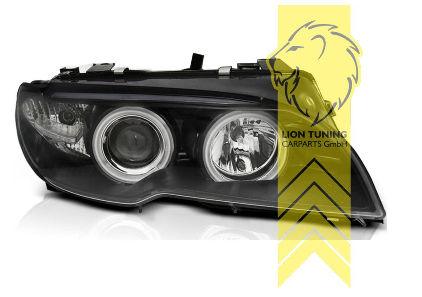 UK STOCK LT LED DRL XENON Headlights BMW 3-Series E46 Coupe Cabrio 03-07 black CUSTOMER RETURN